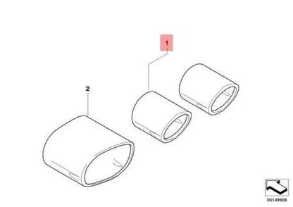 NEW BMW E85 ROADSTER CHROME TAILPIPE TRIM 0151089 82120151089 ORIGINAL