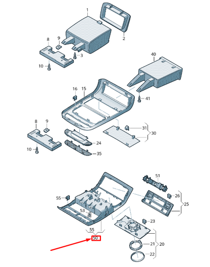 NEW VW MULTIVAN V 7H MK5 ROOF CONSOLE STOWAGE TRAY TRIM 7E5868441AY20 ORIGINAL