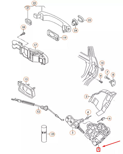 NEW VOLKSWAGEN TOURAN 1T REAR LEFT DOOR LOCK 3D4839015K ORIGINAL