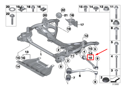 new bmw 2 cabrio f23 front right control arm 6857330 31106857330 original