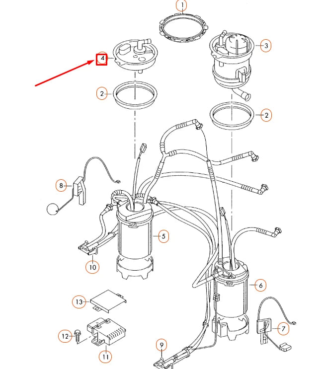 NEW AUDI Q7 4L LEFT UPPER FUEL FILTER 7L8919679 ORIGINAL