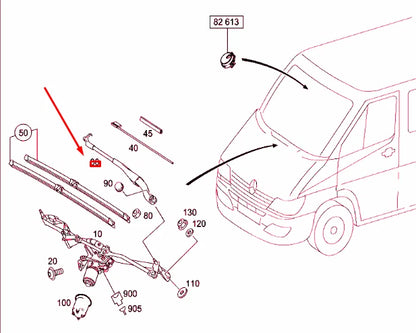 NEW MERCEDES-BENZ SPRINTER 906 FRONT LEFT WIPER ARM RHD A0018206144 ORIGINAL