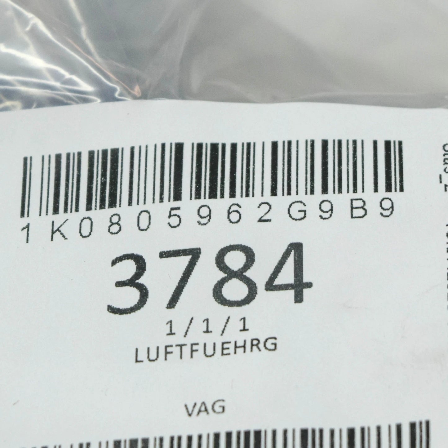 NEW VOLKSWAGEN BEETLE A5 INTAKE AIR DUCT 1K0805962G9B9 ORIGINAL