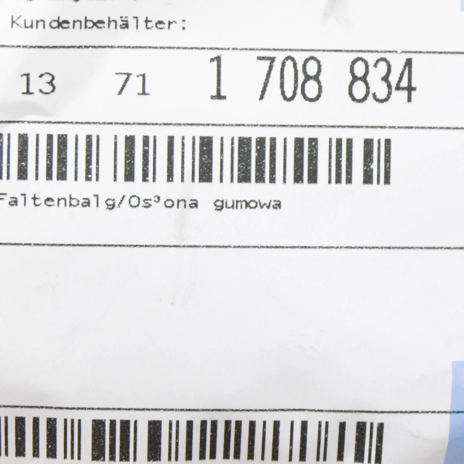NEW BMW 3 E30 AIR BOOT PIPE HOSE 13711708834 ORIGINAL