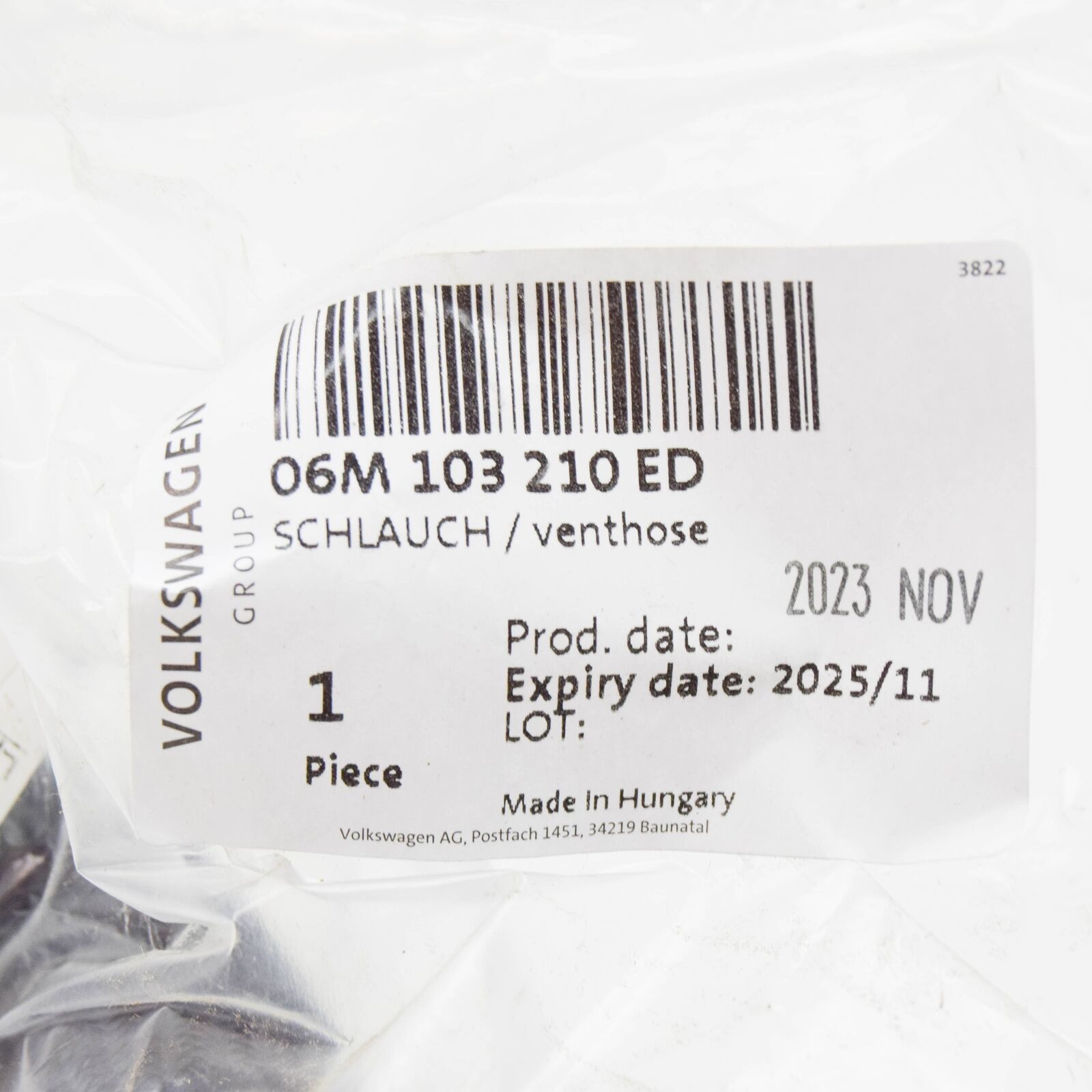 NEW AUDI A5 SPORTBACK F5 ENGINE VENT HOSE 06M103210ED ORIGINAL