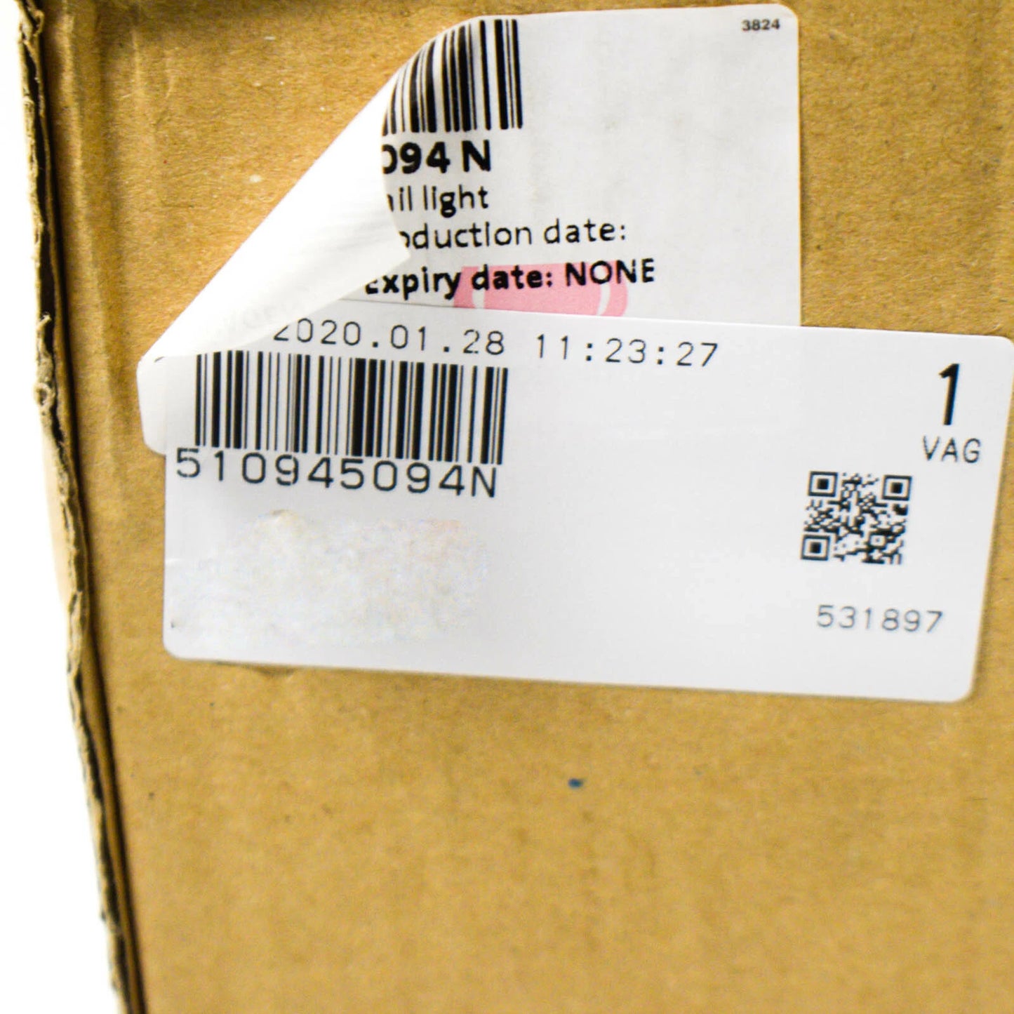 NEW VOLKSWAGEN GOLF MK7 SPORTSVAN REAR RIGHT INNER TAILLIGHT 510945094N