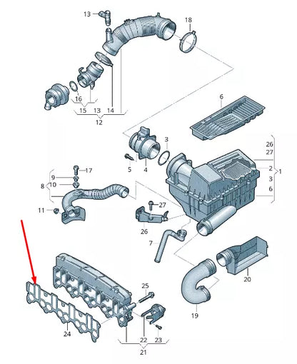 NEW AUDI A6 C6 INLET MANIFOLD GASKET 03G129717D