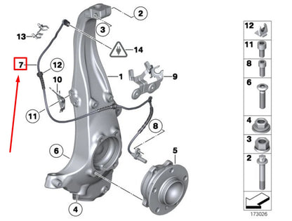 NEW BMW 7 F01, F02 FRONT ABS SENSOR 34526853859 6853859 ORIGINAL