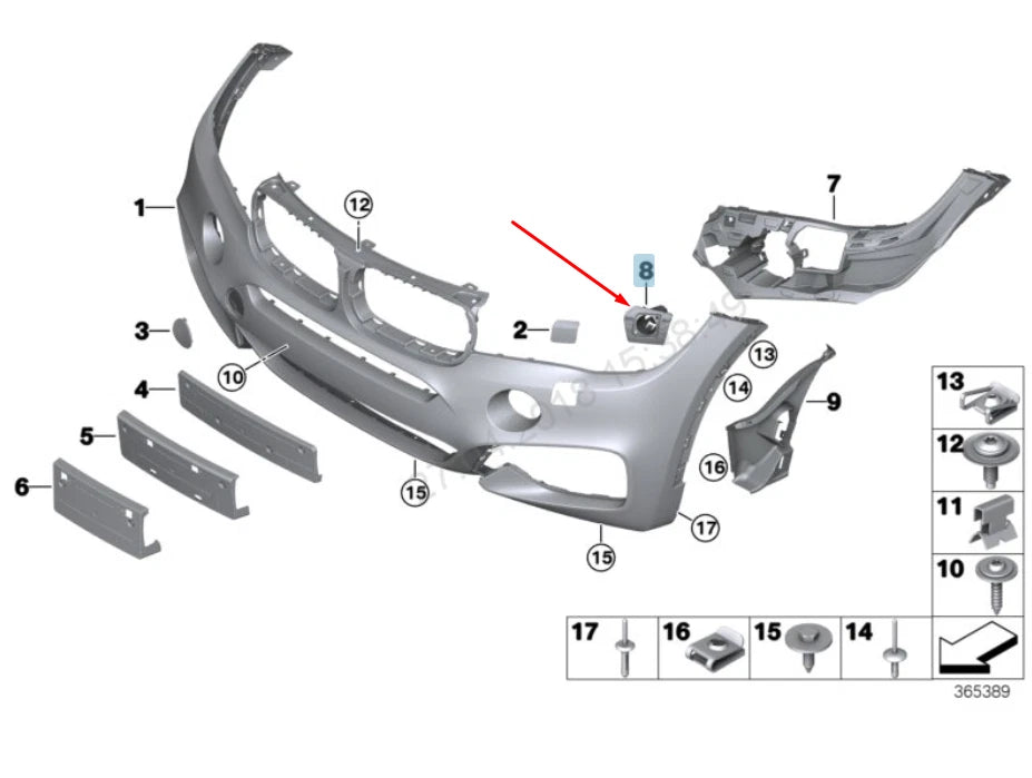 NEW BMW X6 F16 LEFT HEADLIGHT WASHER M HOLDER 51118056557 8056557 2016 ORIGINAL