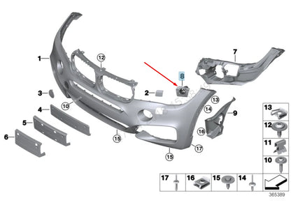 NEW BMW X6 F16 LEFT HEADLIGHT WASHER M HOLDER 51118056557 8056557 2016 ORIGINAL