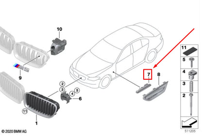NEW BMW 5 F10 FRONT LEFT SIDE PANEL FINISHER 51137336647 7336647 ORIGINAL