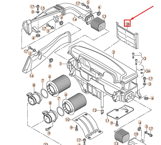 NEW AUDI R8 42 AIR CLEANER INTAKE-STRAINER 420133360C