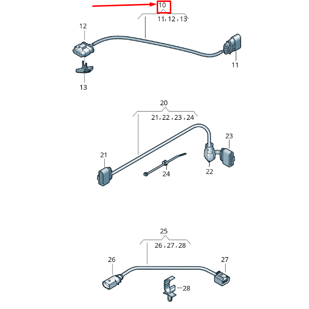 new vw t-roc a11 four-wheel coupling adapter cable harness 5q0971166 original