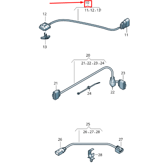 new vw t-roc a11 four-wheel coupling adapter cable harness 5q0971166 original
