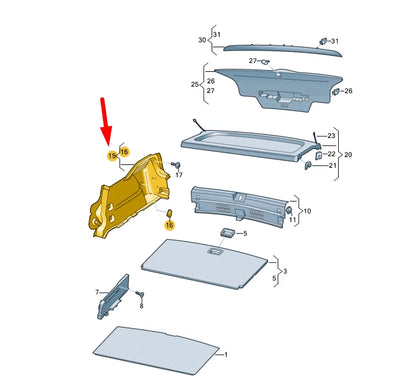 NEW VOLKSWAGEN ID.4 E21 RIGHT LUGGAGE COMPARTMENT TRIM 10A867428CCA9 ORIGINAL