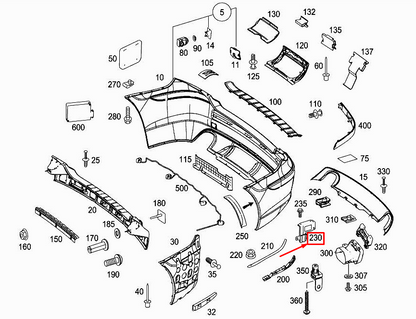 new mercedes-benz r w251 rear right bumper bracket a2518850214 original