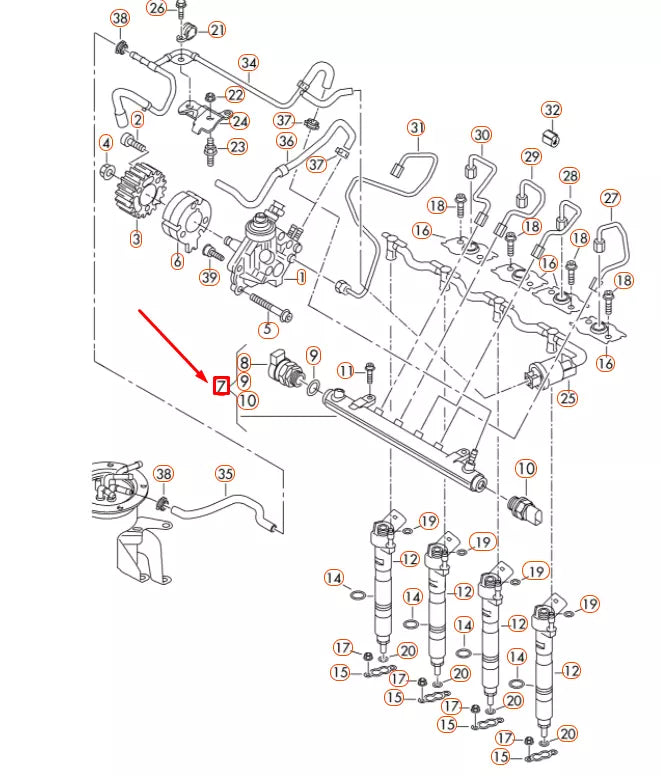 NEW VOLKSWAGEN BEETLE A5 FUEL RAIL 03L130089 ORIGINAL