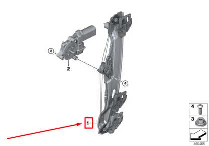 new bmw x1 f48 rear right door window regulator 7490200 51357490200 original