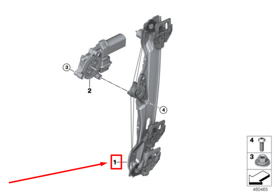 new bmw x1 f48 rear right door window regulator 7490200 51357490200 original