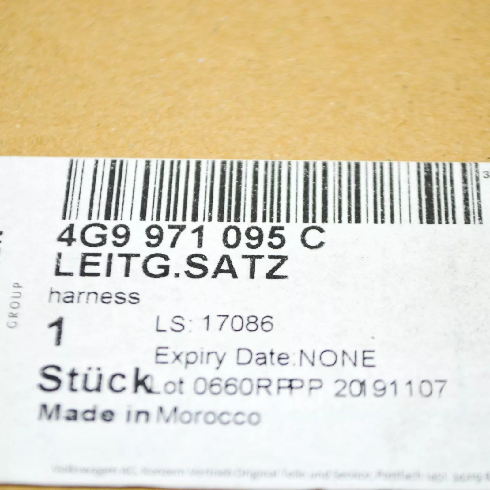 NEW AUDI RS6 4G FRONT BUMPER WIRING HARNESS LOOM 4G9971095C ORIGINAL