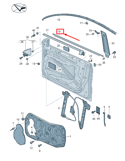 new vw cc 35 front right outer door window aperture seal 3c8837476j041 original