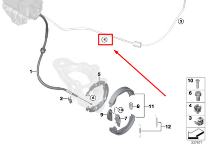 new bmw x5 f15, f85 parking brake cable holder 34436772026 6772026 original