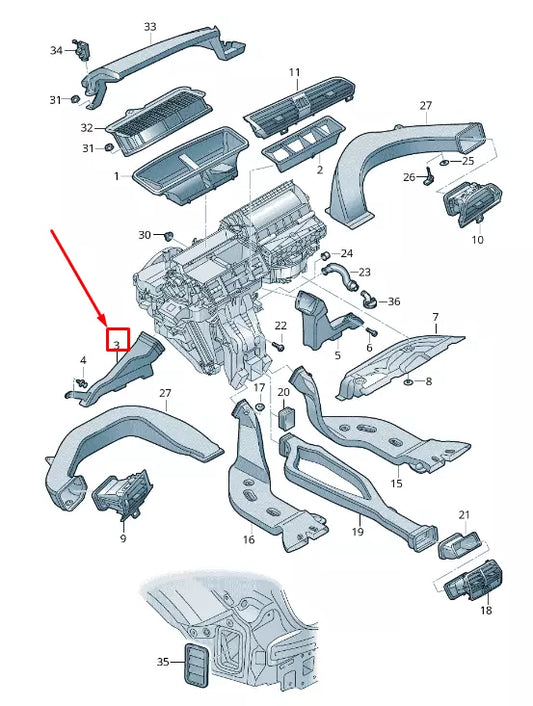 NEW AUDI Q2 GA LEFT FOOTWELL VENT RHD 8V2819151A
