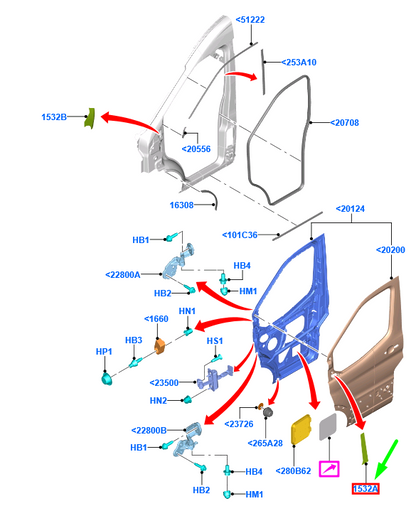 new ford transit mk4 front right door decal bk31-v201b08-aa 1879091 original