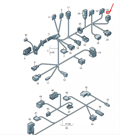NEW VW TOUAREG 7P MK2 FRONT DOOR WIRING FLAT CONTACT HOUSING 4H0973715 ORIGINAL