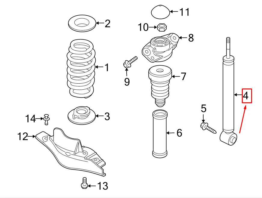 NEW VW TIGUAN 5N REAR SHOCK ABSORBER 5N0513049AB ORIGINAL