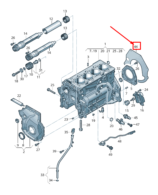 NEW AUDI Q7 4M CRANKCASE HOUSING INTERMEDIATE PLATE 06L103551D ORIGINAL