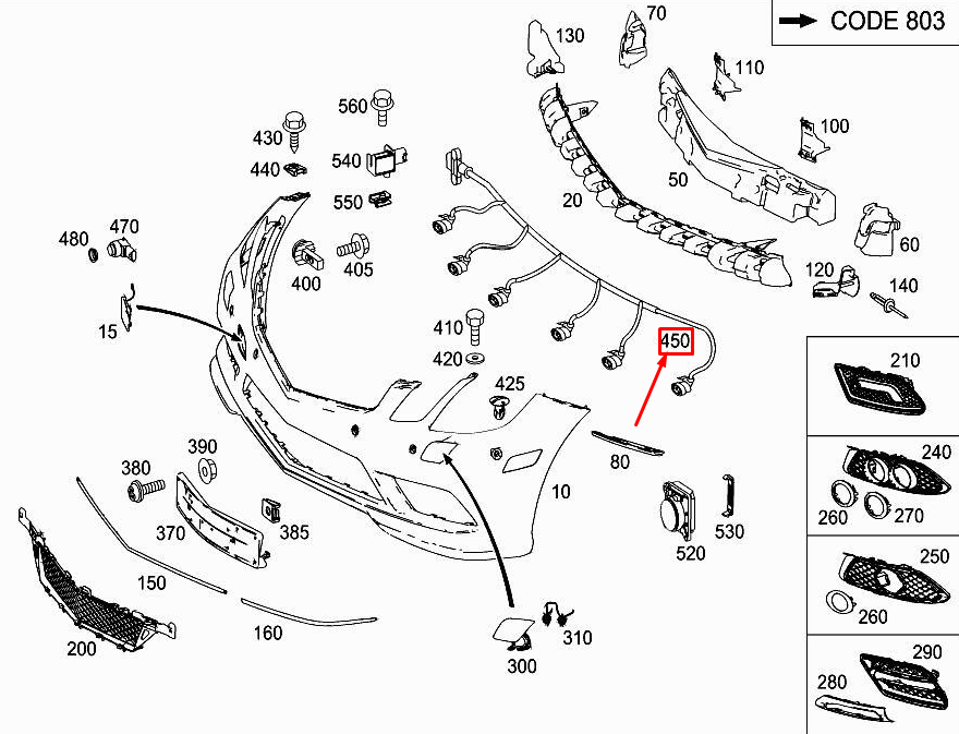 new mercedes-benz e coupe c207 front parking aid wiring a2075408001 original