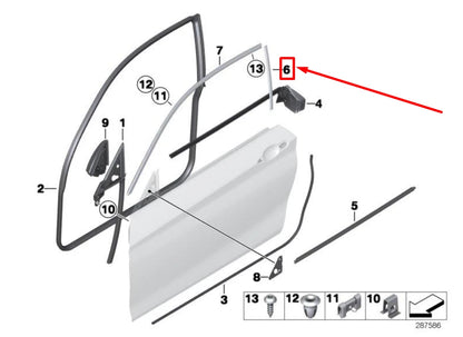 NEW BMW 2 F23 FRONT RIGHT DOOR CHANNEL SEALING 7284566 51337284566 ORIGINAL