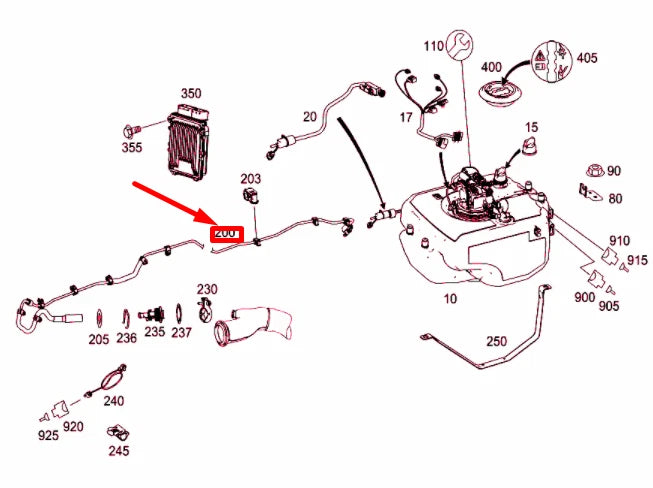NEW MB GL X164 EXHAUST GAS AFTERTREATMENT ADDITIVE LINE A1644709164 ORIGINAL