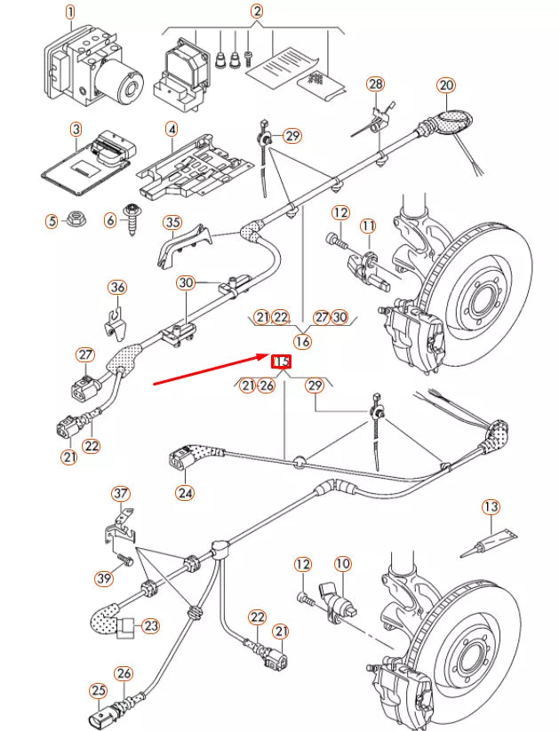 NEW AUDI A3 8V FRONT RIGHT SPEED SENSOR WIRING HARNESS 5G0927903AH