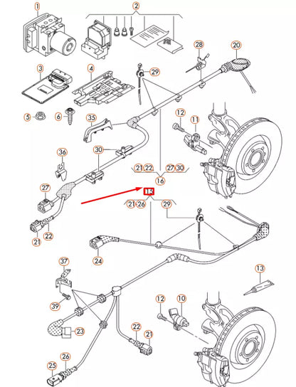 NEW AUDI A3 8V FRONT RIGHT SPEED SENSOR WIRING HARNESS 5G0927903AH