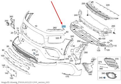 NEW MERCEDES-BENZ GLB X247 FRONT BUMPER TOP LEFT MOUNT RAIL A2478857100 ORIGINAL