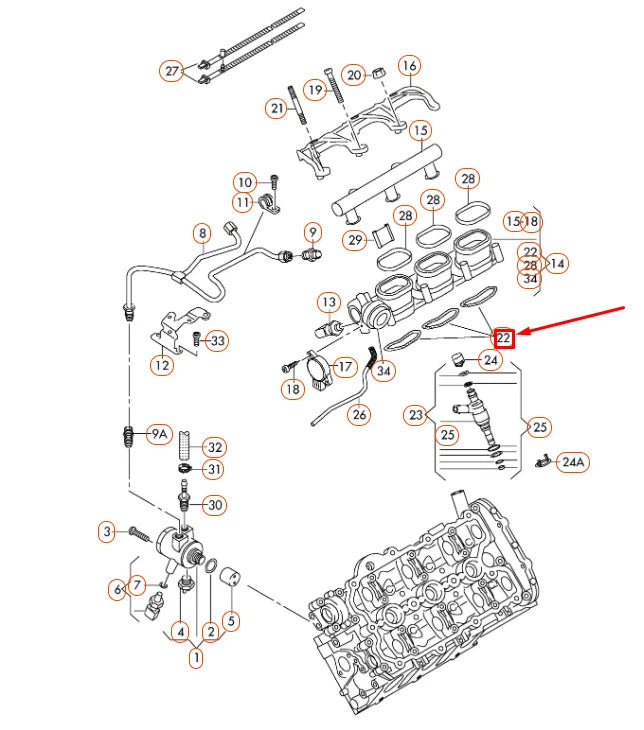 NEW AUDI A4 B8 LOWER INTAKE MANIFOLD GASKET SEAL 079129717B ORIGINAL