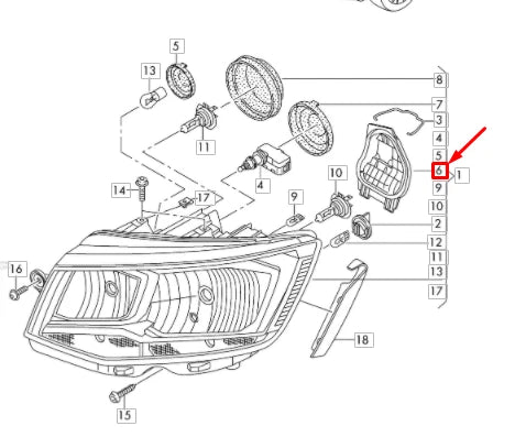 NEW VW TRANSPORTER T6 LEFT HEADLIGHT DIPPED BEAM COVER CAP 7E0941607A ORIGINAL