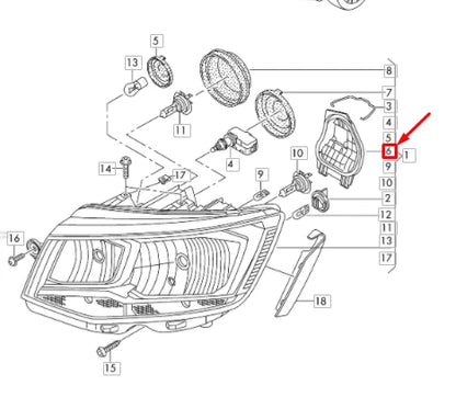 NEW VW TRANSPORTER T6 LEFT HEADLIGHT DIPPED BEAM COVER CAP 7E0941607A ORIGINAL