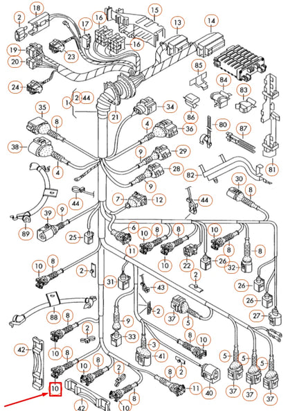 NEW AUDI A4 B7 2 PIN FLAT CONTACT HOUSING WITH GASKET 443906232 ORIGINAL