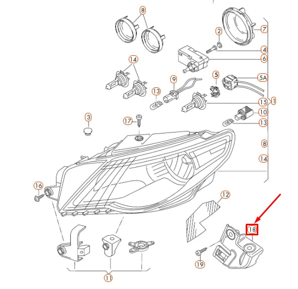 NEW VOLKSWAGEN PASSAT CC FRONT LEFT HEADLIGHT BRACKET MOUNT 3C8805299A ORIGINAL