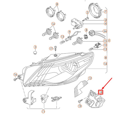 NEW VOLKSWAGEN PASSAT CC FRONT LEFT HEADLIGHT BRACKET MOUNT 3C8805299A ORIGINAL