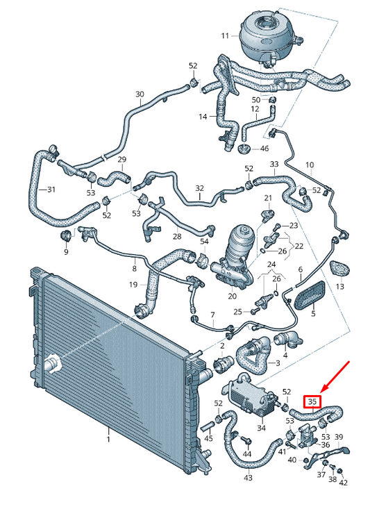 NEW AUDI A6 4A C8 ENGINE COOLANT HOSE 4K0121448H ORIGINAL