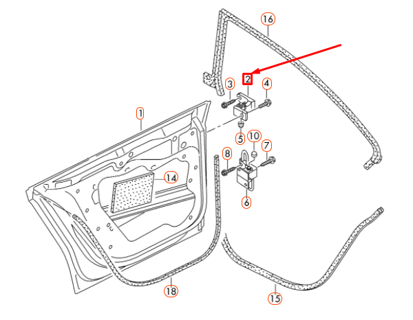 NEW VOLKSWAGEN CC REAR LEFT DOOR UPPER HINGE 3C4833401D ORIGINAL
