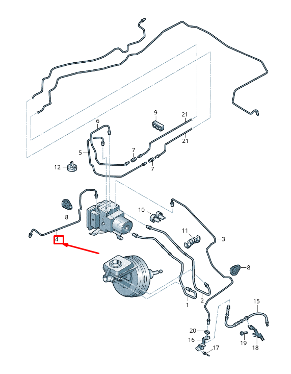new audi a8 4h brake pipe from hydraulics to brake hose rhd 4h2614724c original