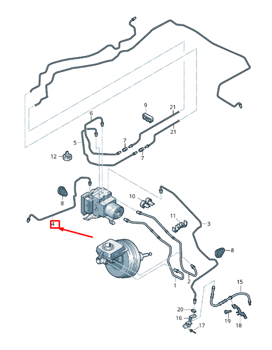 new audi a8 4h brake pipe from hydraulics to brake hose rhd 4h2614724c original