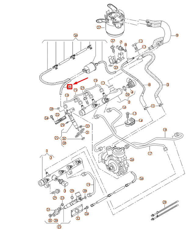 NEW AUDI A4 B8 FUEL HOSE 059130218AF ORIGINAL