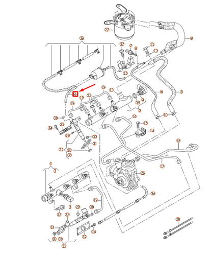 NEW AUDI A4 B8 FUEL HOSE 059130218AF ORIGINAL