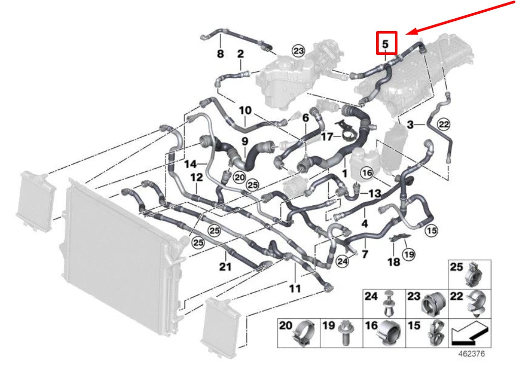 NEW BMW 4 CABRIO F33, F83 EXPANSION TANK HOSE 8616558 17128616558 ORIGINAL